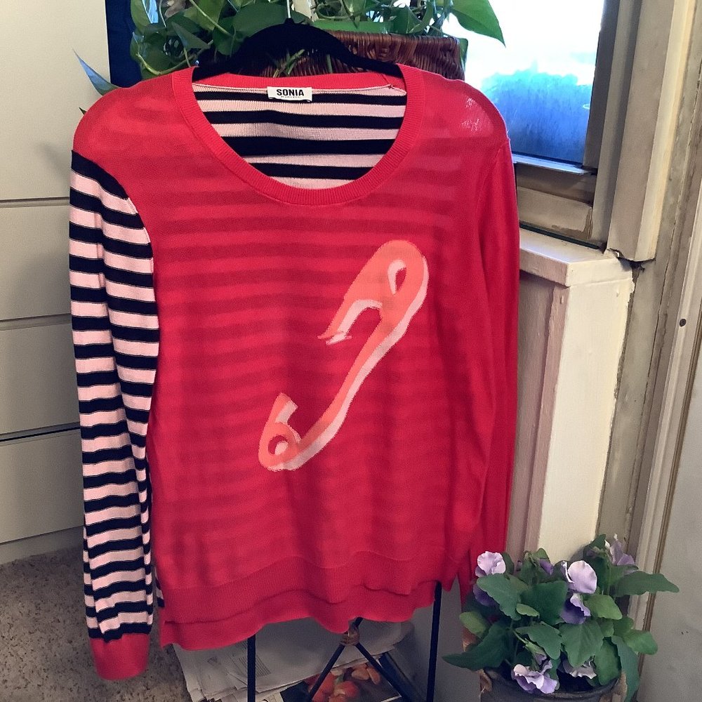 Sonia Rykiel Safety Pin Cotton Sweater